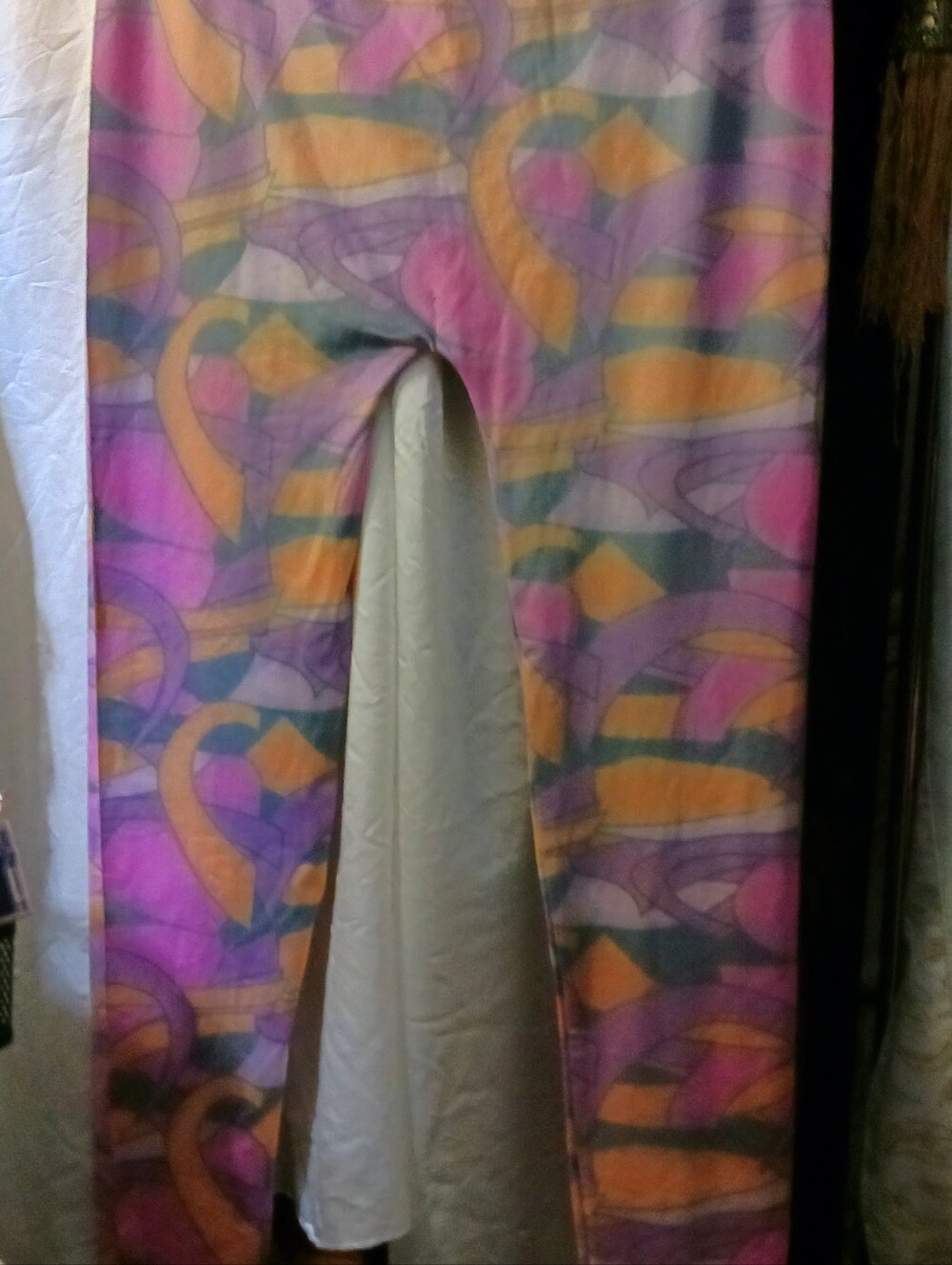 Ashley Stewart Purple Gold  Tie-Dye Leggins